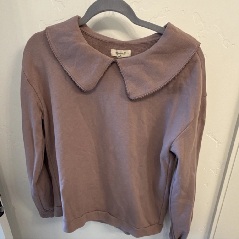 Madewell Dusty Mauve Peter Pan Collar Sweatshirt